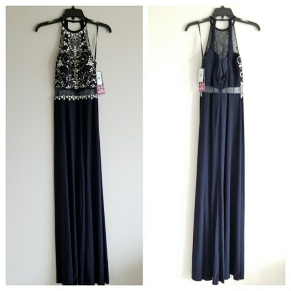 🍒NWT🍒 BLONDIE NITES NAVY SPECIAL OCCASION DRESS - Picture 3 of 3